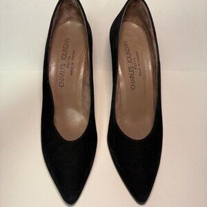 Charles Jourdan Paris Black Suede-Like Heels Size 8